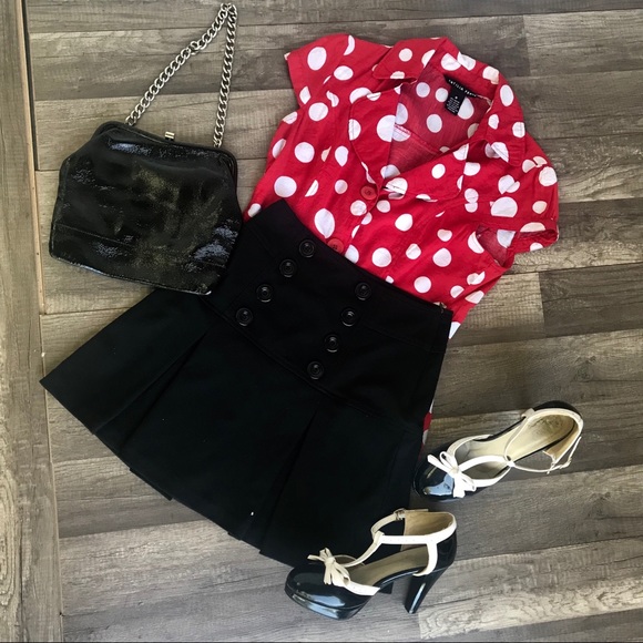 (SOLD ) High Waisted Pinup Sailor Skirt - Picture 2 of 8